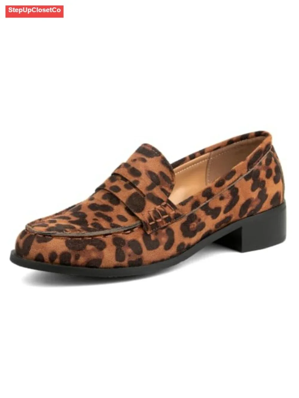 Women's Penny Loafers Low Block Heel Mocc Slip On Comfortable Dress Shoes